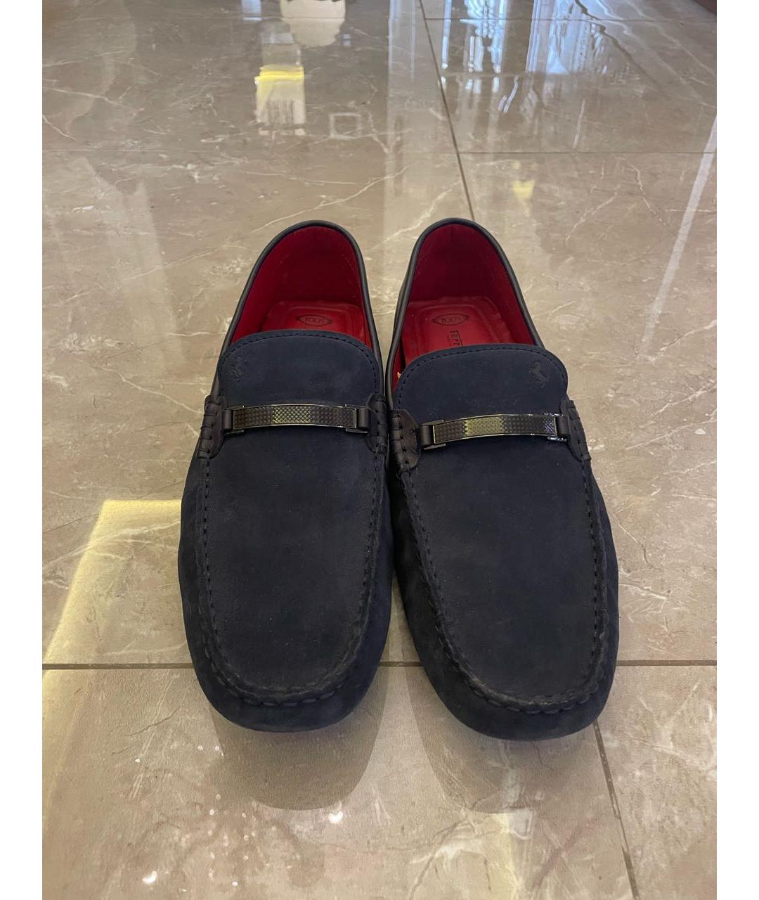 TOD'S Темно-синие замшевые мокасины, фото 2