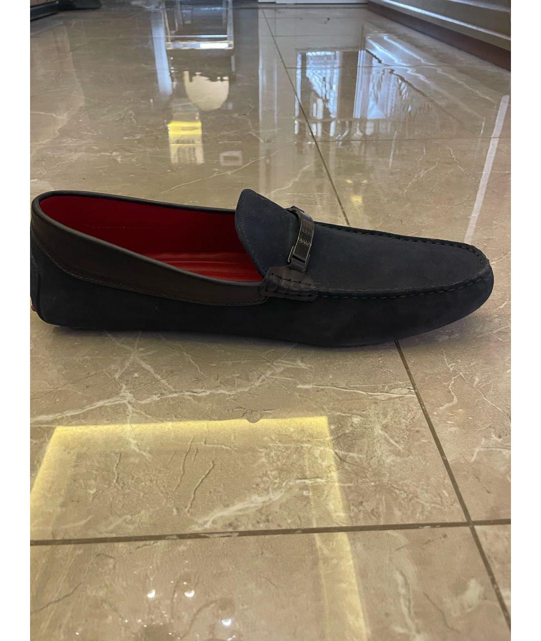 TOD'S Темно-синие замшевые мокасины, фото 7