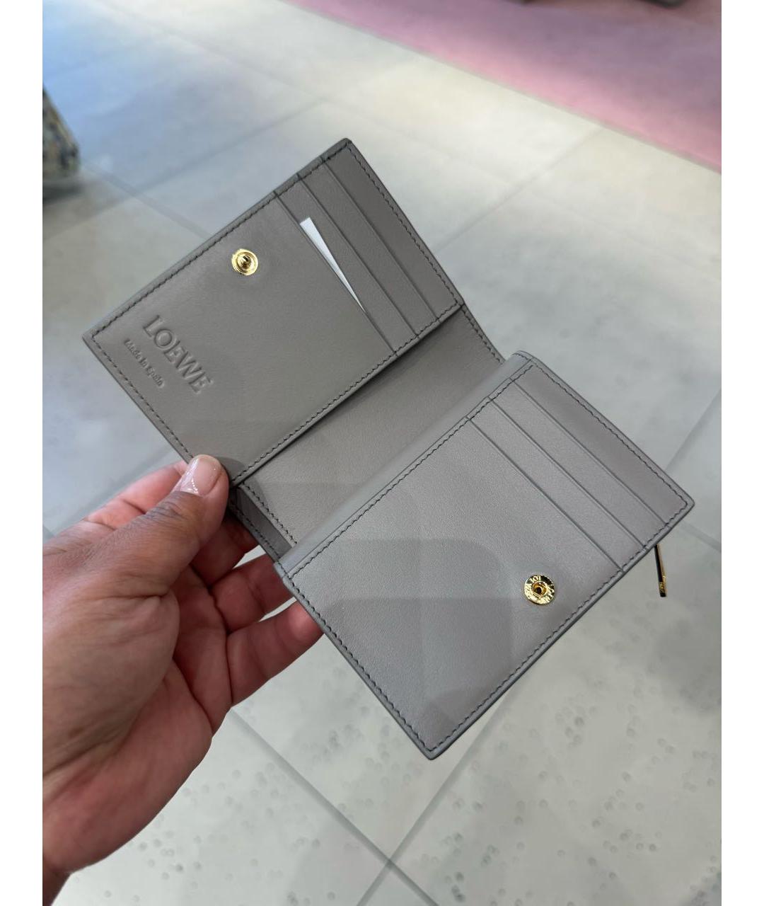 LOEWE Серый кожаный кошелек, фото 4