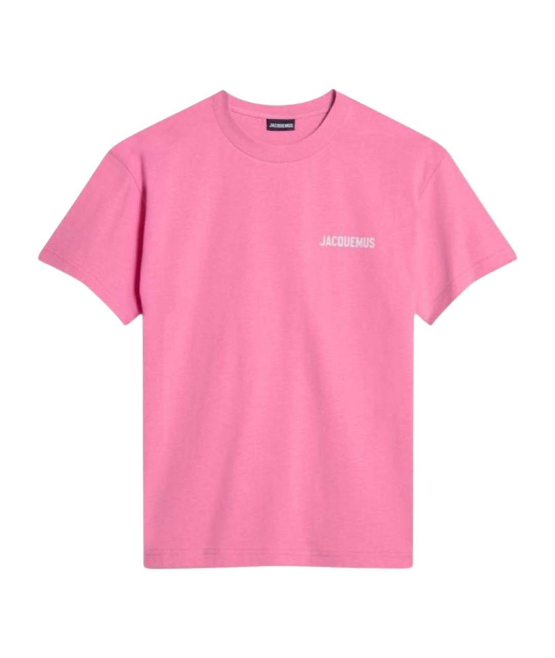 JACQUEMUS Розовая хлопковая футболка, фото 1