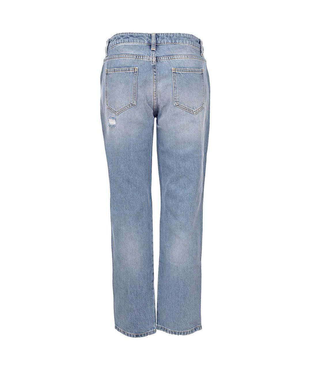 ERMANNO SCERVINO Голубые хлопковые прямые джинсы, фото 2