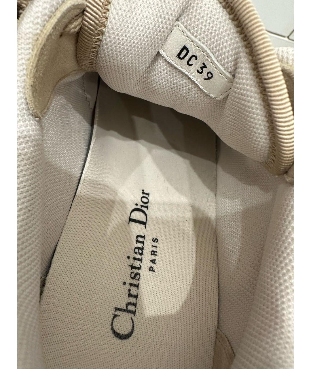 CHRISTIAN DIOR Бежевые текстильные кроссовки, фото 6