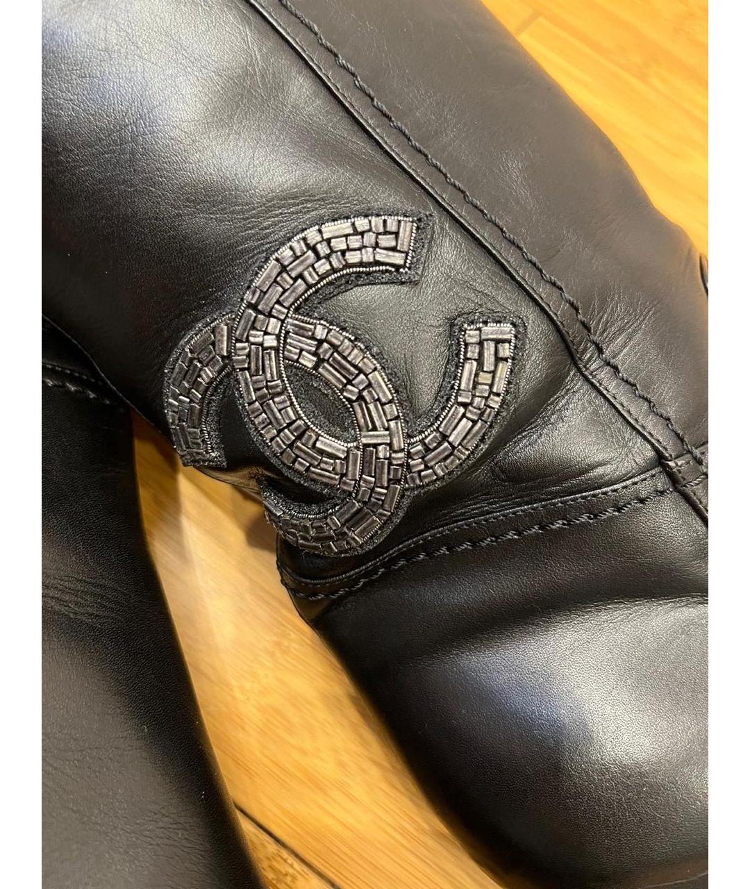 CHANEL Черные кожаные полусапоги, фото 3
