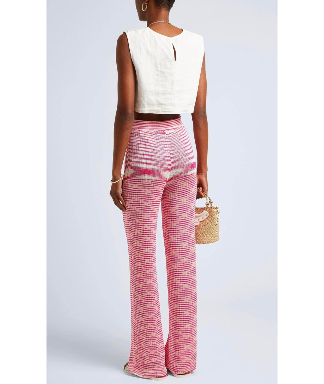 MISSONI Розовые вискозные прямые брюки, фото 3
