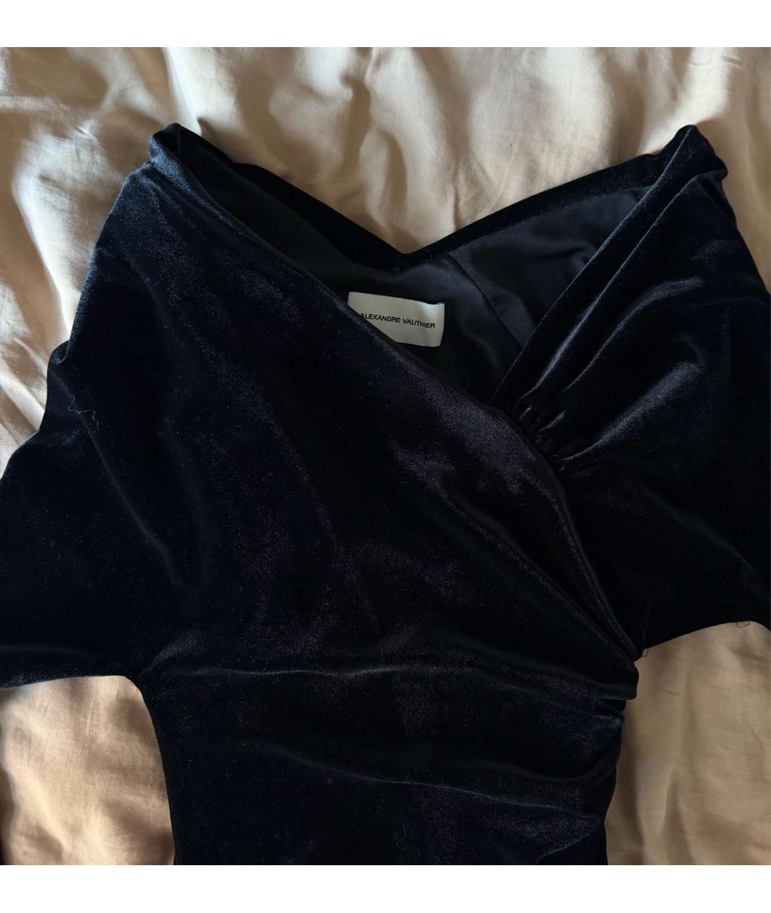 ALEXANDRE VAUTHIER Черное бархатное вечернее платье, фото 3