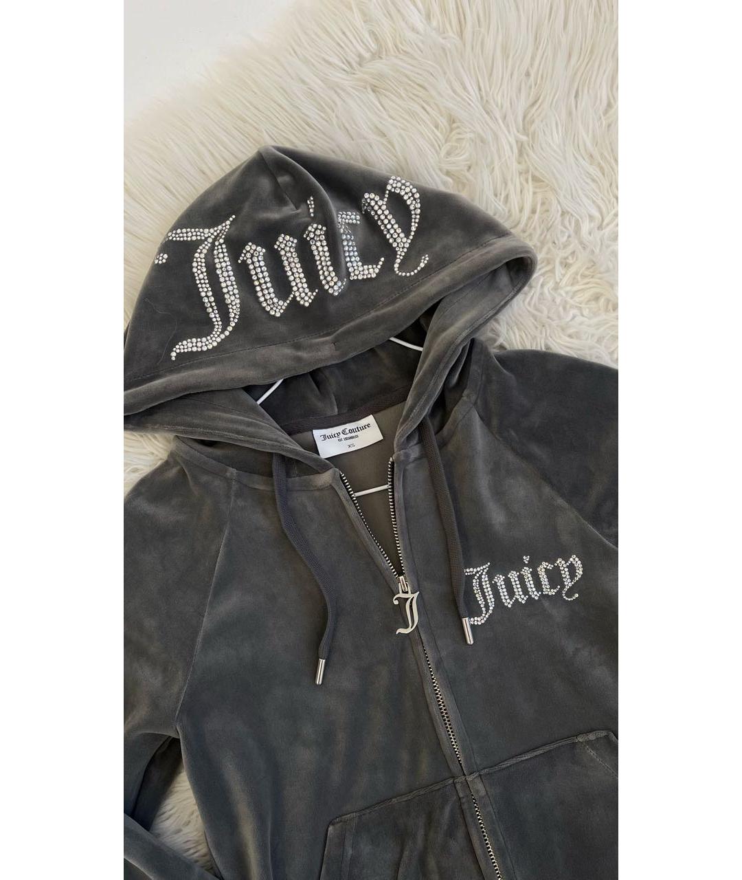 JUICY COUTURE Антрацитовый велюровый спортивные костюмы, фото 3