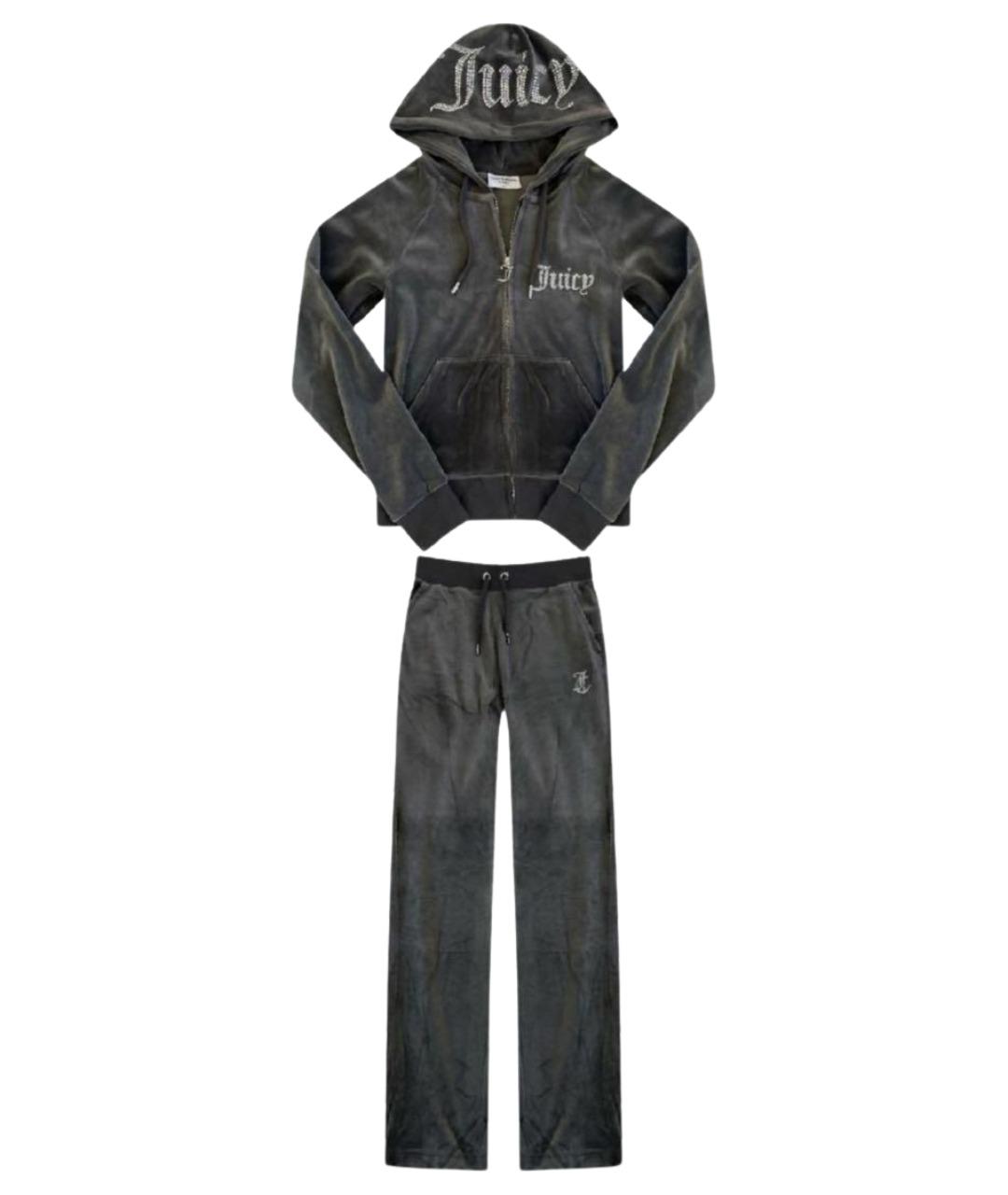 JUICY COUTURE Антрацитовый велюровый спортивные костюмы, фото 1