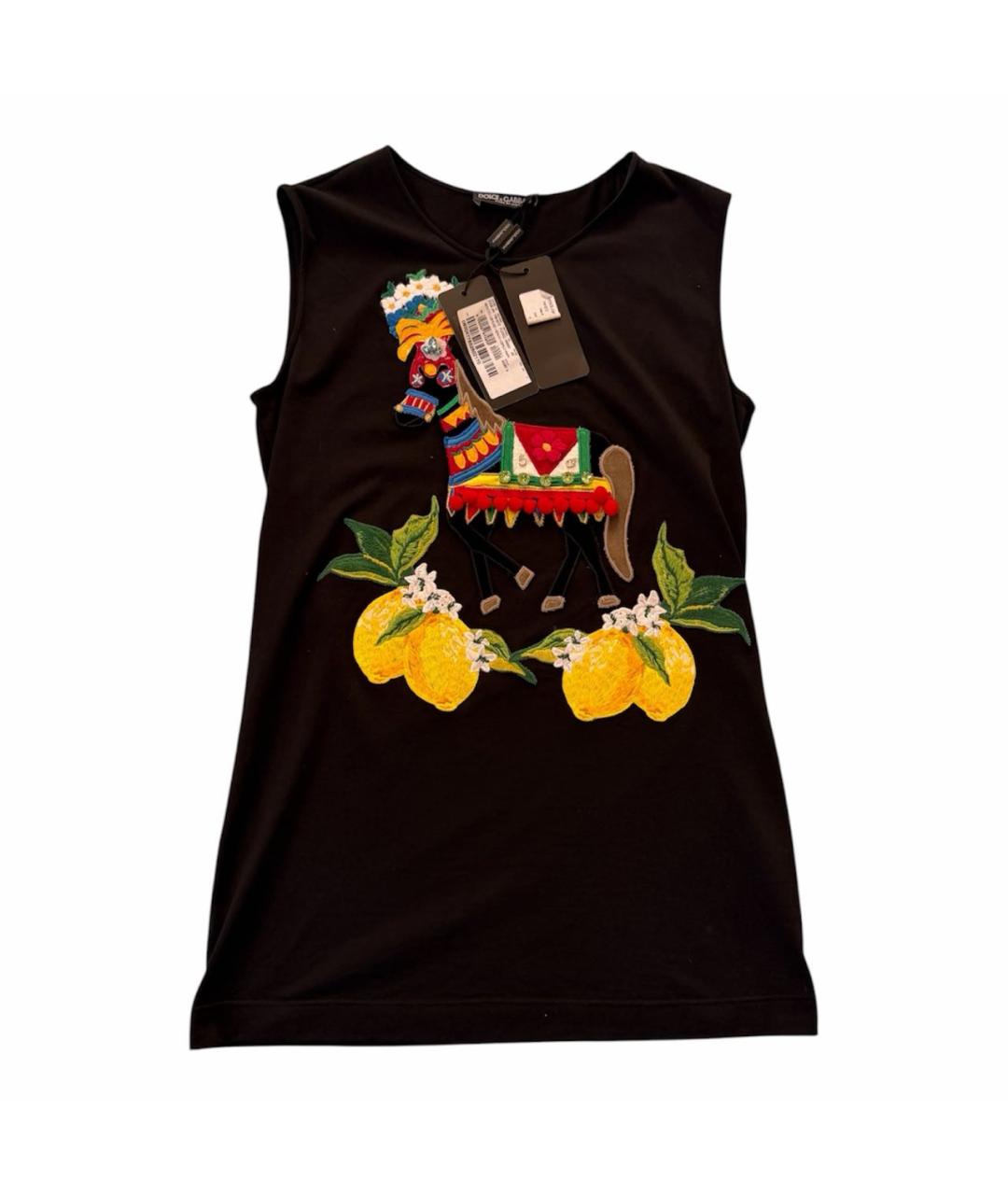 DOLCE&GABBANA Черная хлопковая майка, фото 8