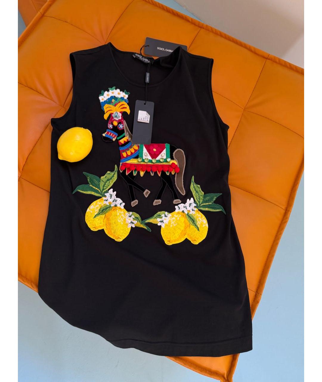 DOLCE&GABBANA Черная хлопковая майка, фото 7