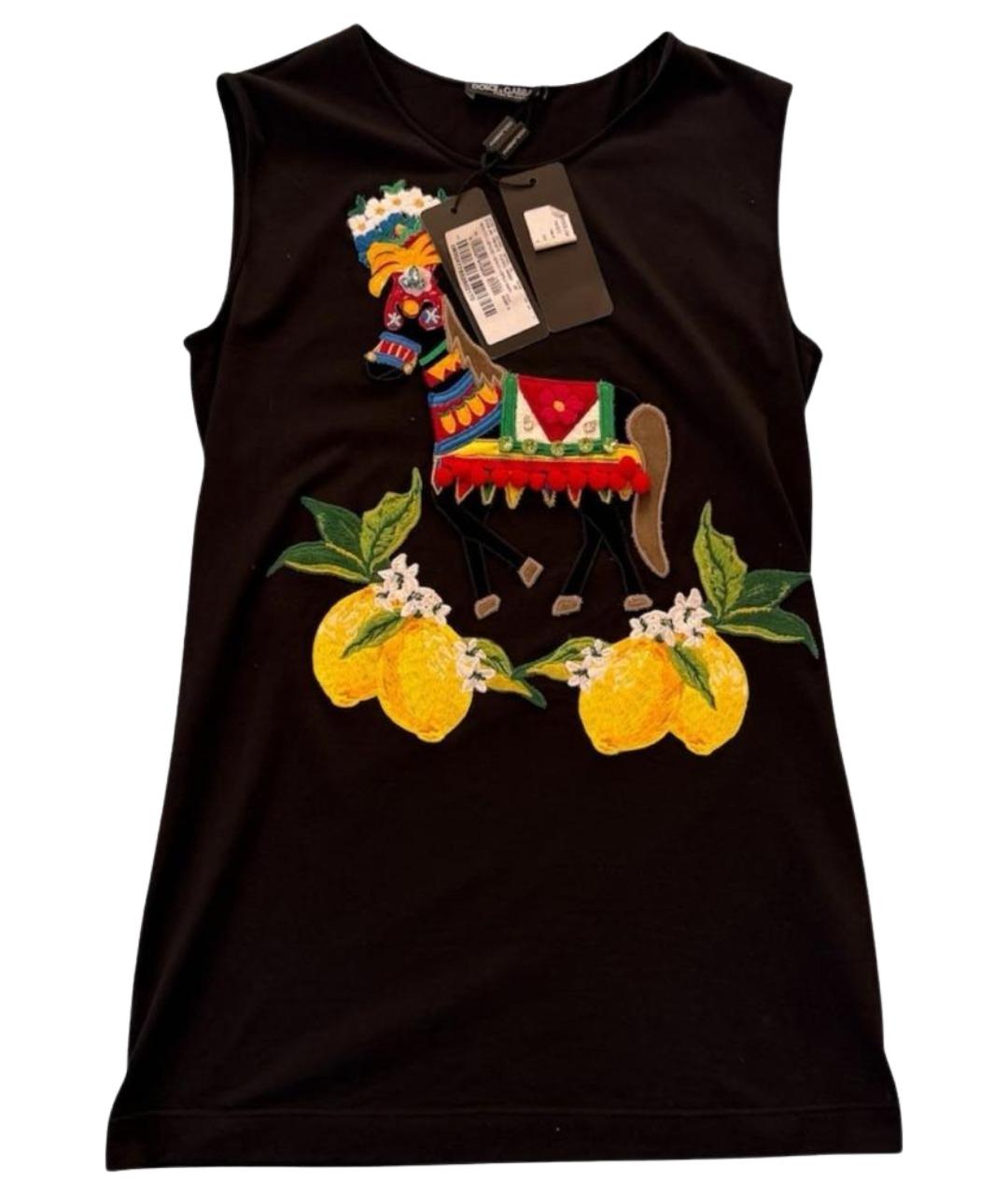 DOLCE&GABBANA Черная хлопковая майка, фото 1