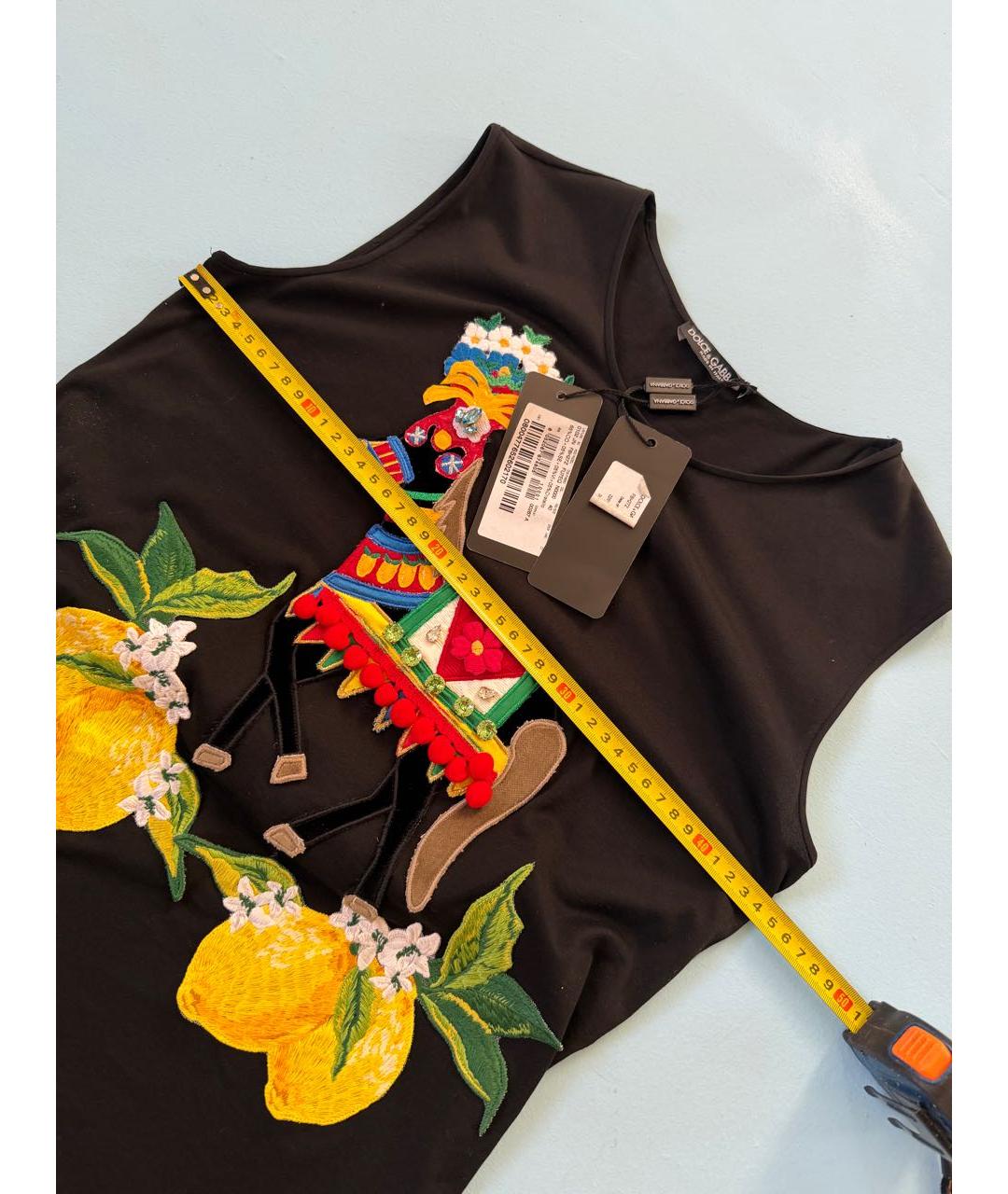 DOLCE&GABBANA Черная хлопковая майка, фото 2