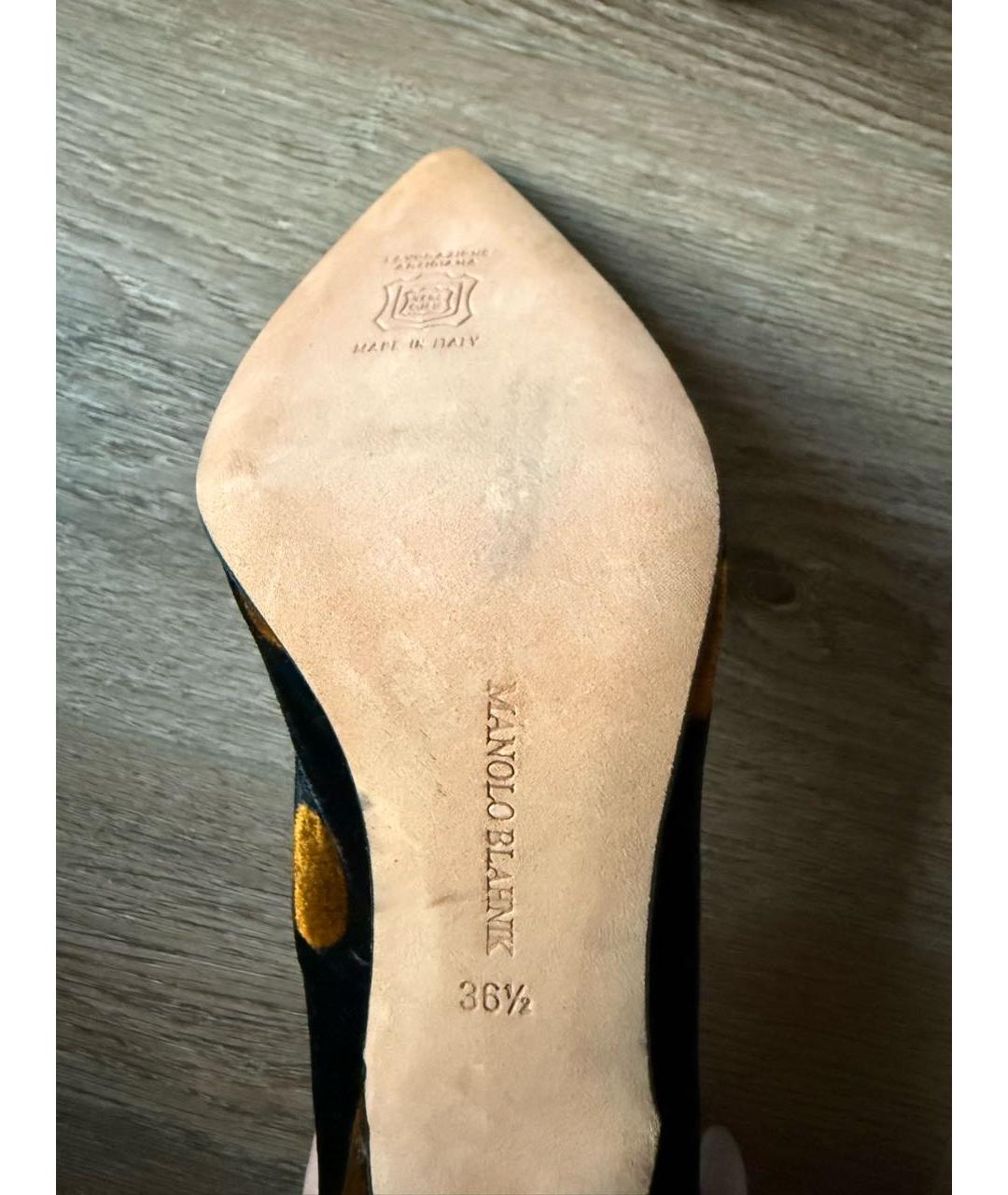 MANOLO BLAHNIK Мульти бархатные туфли, фото 5