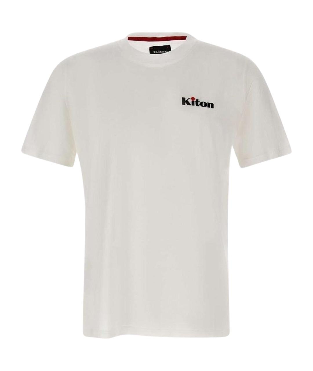 KITON Белая хлопковая футболка, фото 1