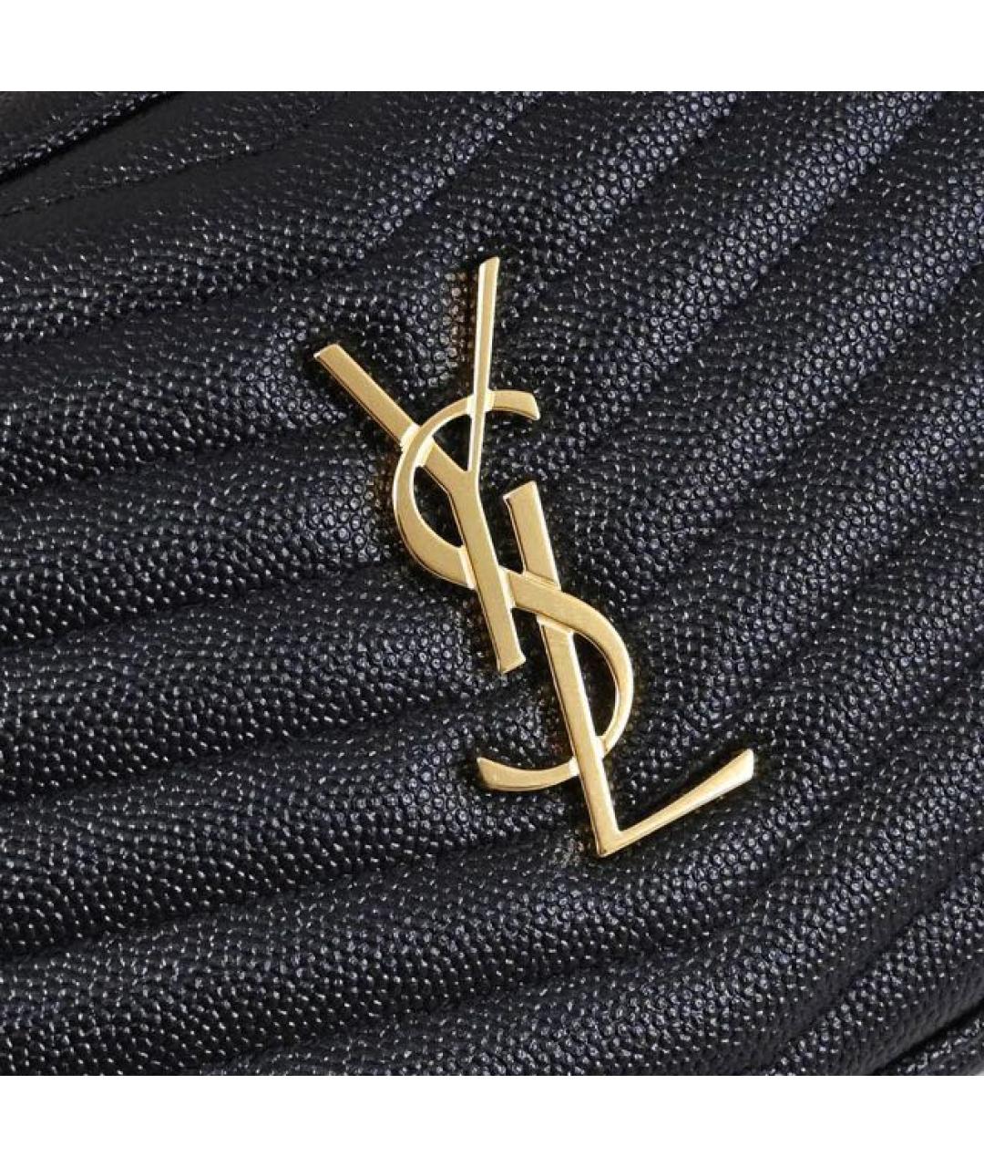 SAINT LAURENT Черная кожаная сумка через плечо, фото 4