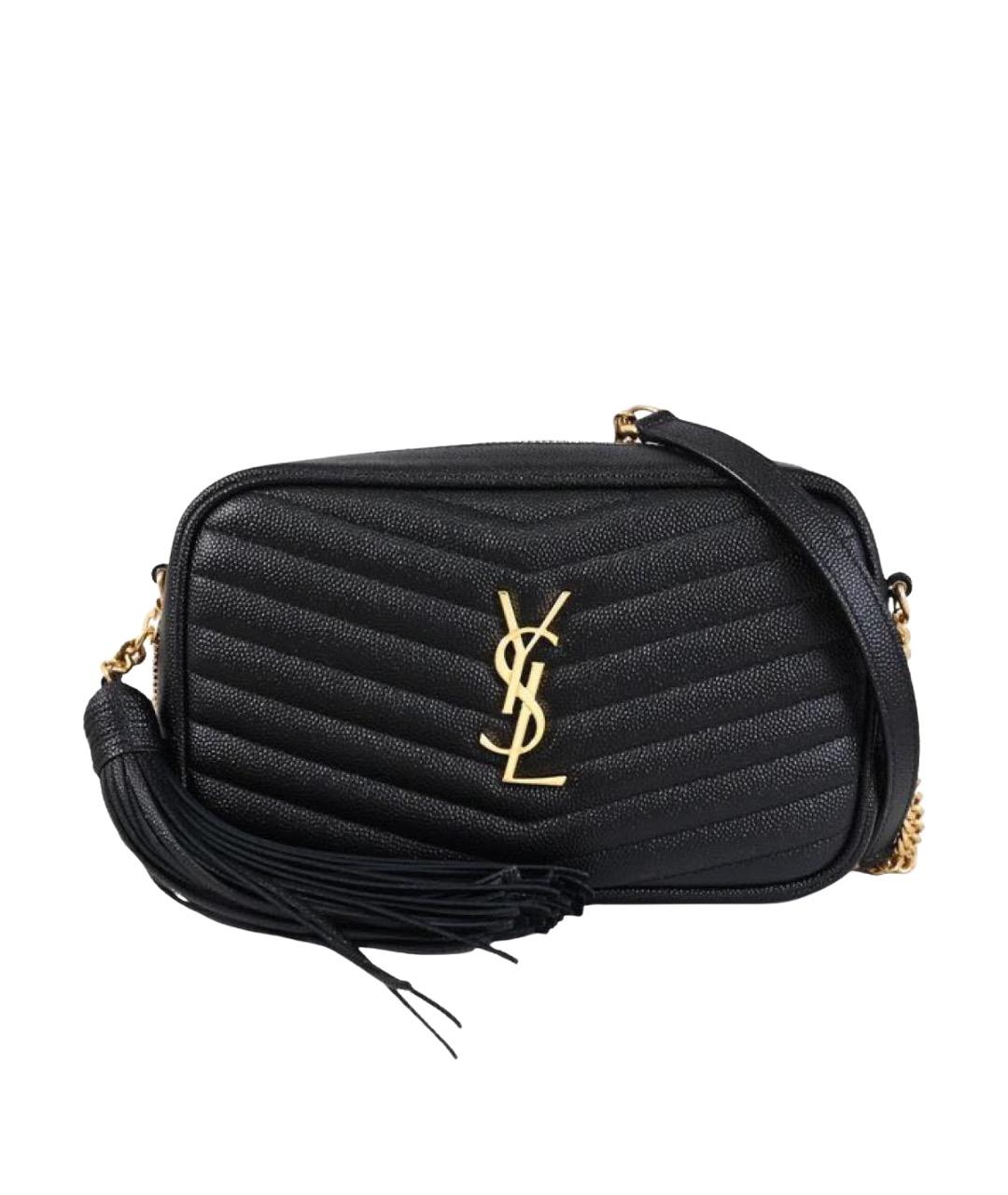 SAINT LAURENT Черная кожаная сумка через плечо, фото 1