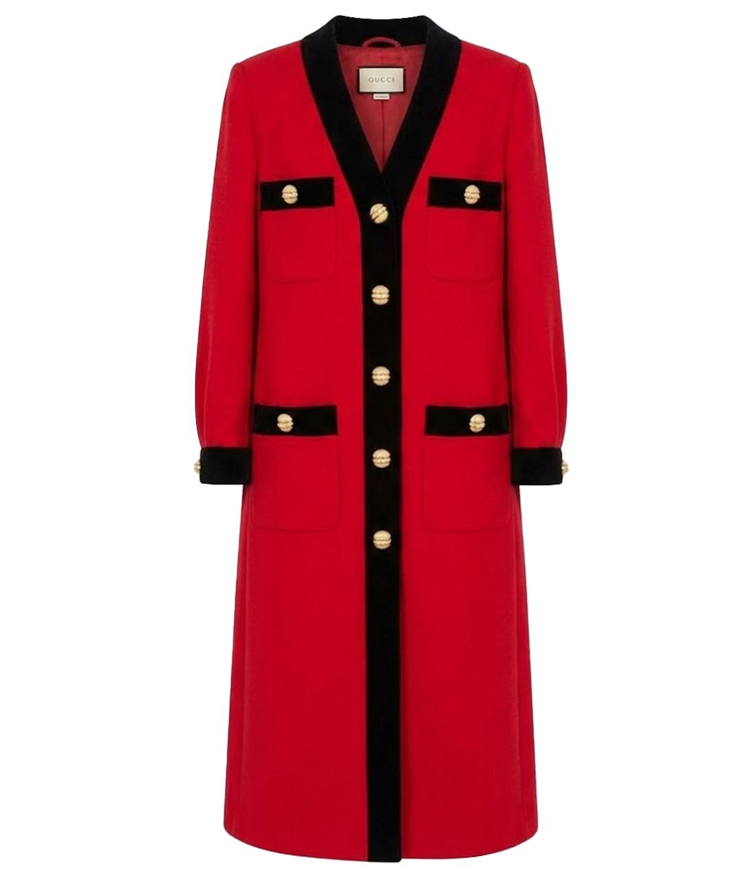 GUCCI Бордовое хлопко-эластановое пальто, фото 1