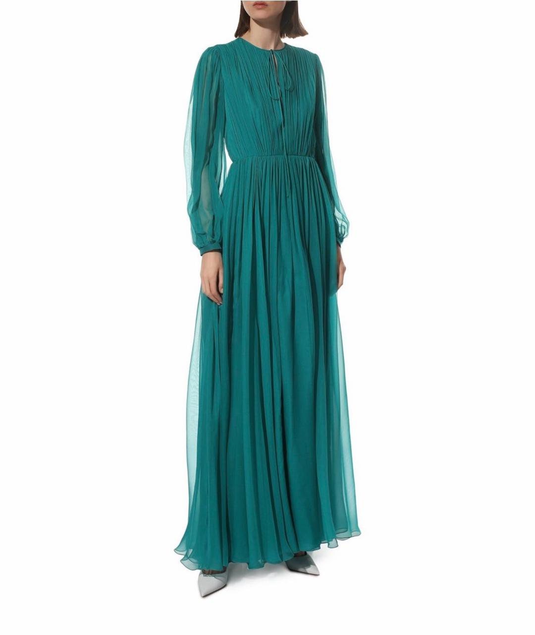 VALENTINO Бирюзовое шифоновое вечернее платье, фото 2