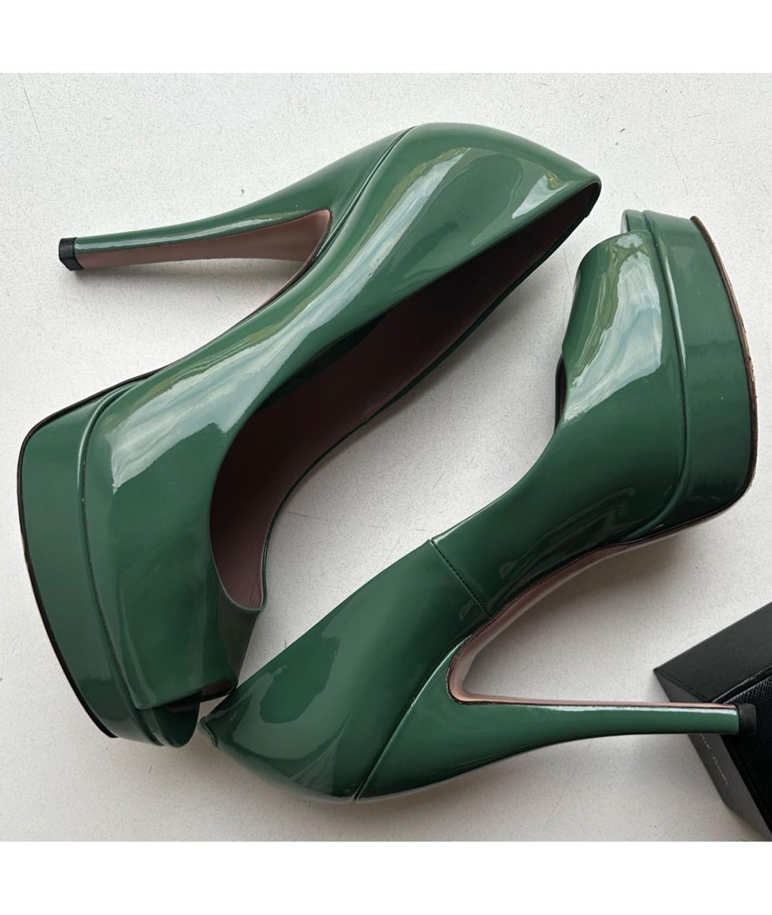 GUCCI Зеленые туфли из лакированной кожи, фото 9