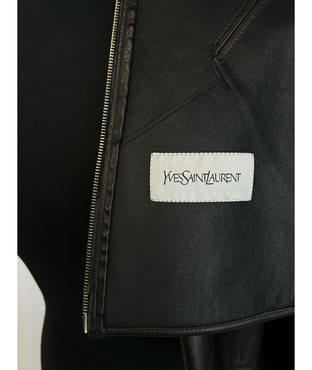 SAINT LAURENT Черный кожаный жакет/пиджак, фото 5