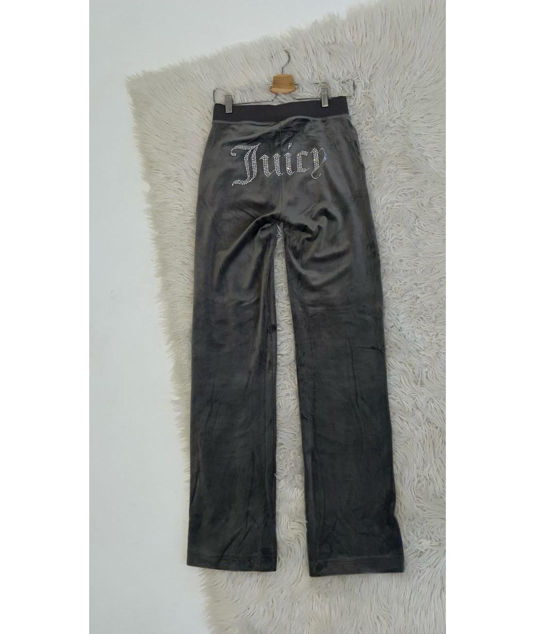 JUICY COUTURE Антрацитовый велюровый спортивные костюмы, фото 6