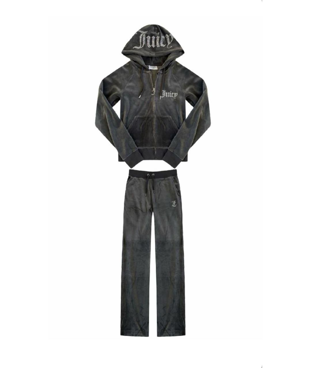 JUICY COUTURE Антрацитовый велюровый спортивные костюмы, фото 1