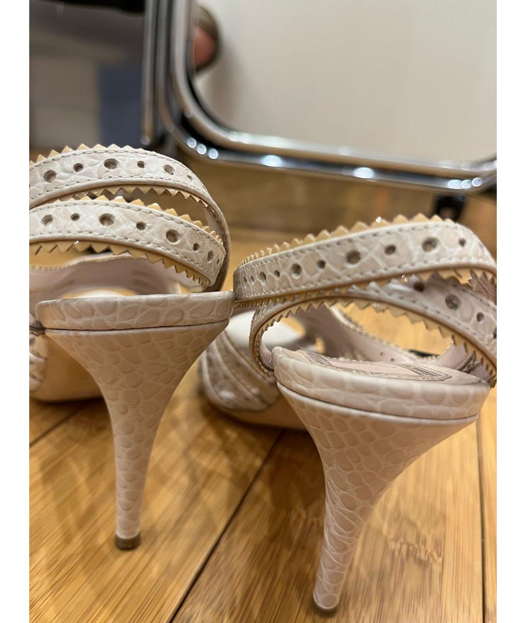 CHRISTIAN DIOR Розовые кожаные босоножки, фото 4