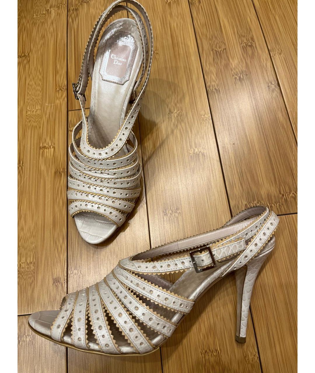 CHRISTIAN DIOR Розовые кожаные босоножки, фото 6