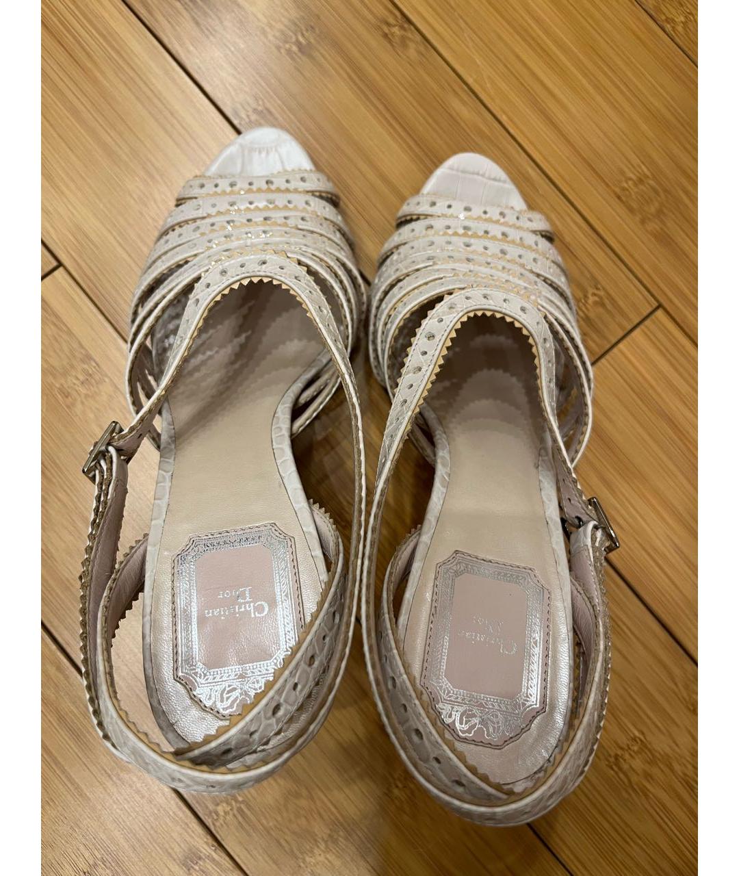 CHRISTIAN DIOR Розовые кожаные босоножки, фото 3