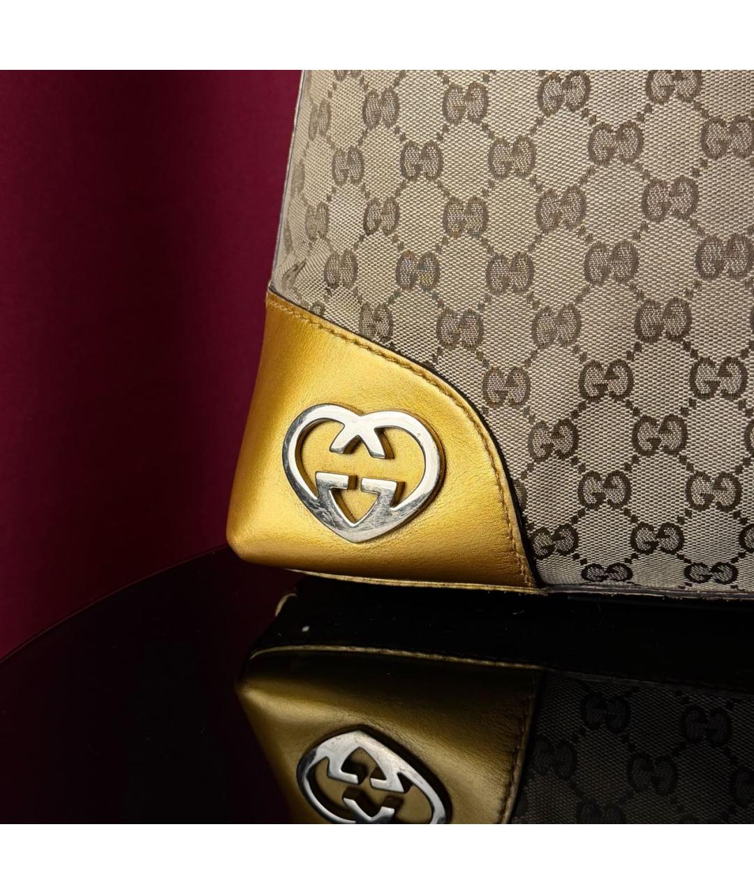 GUCCI Золотая сумка тоут, фото 2