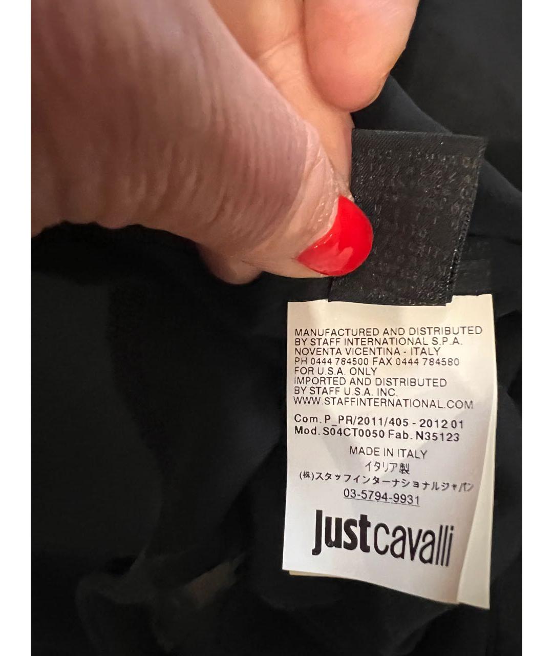 ROBERTO CAVALLI Черное шелковое платье, фото 7
