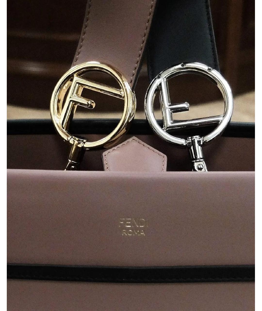 FENDI Розовая кожаная сумка с короткими ручками, фото 6
