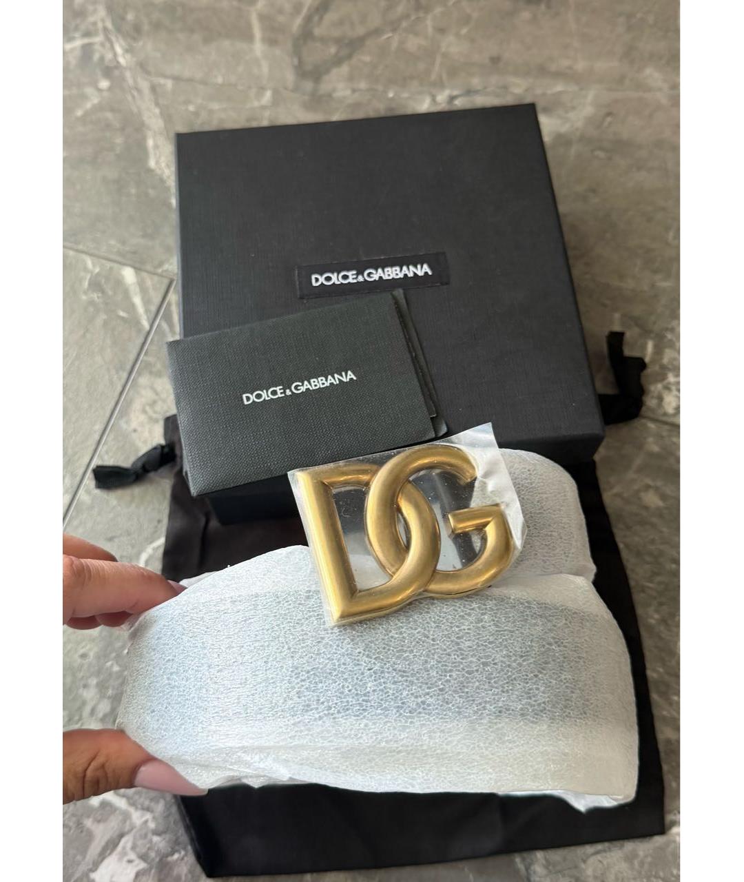 DOLCE&GABBANA Черный кожаный ремень, фото 3