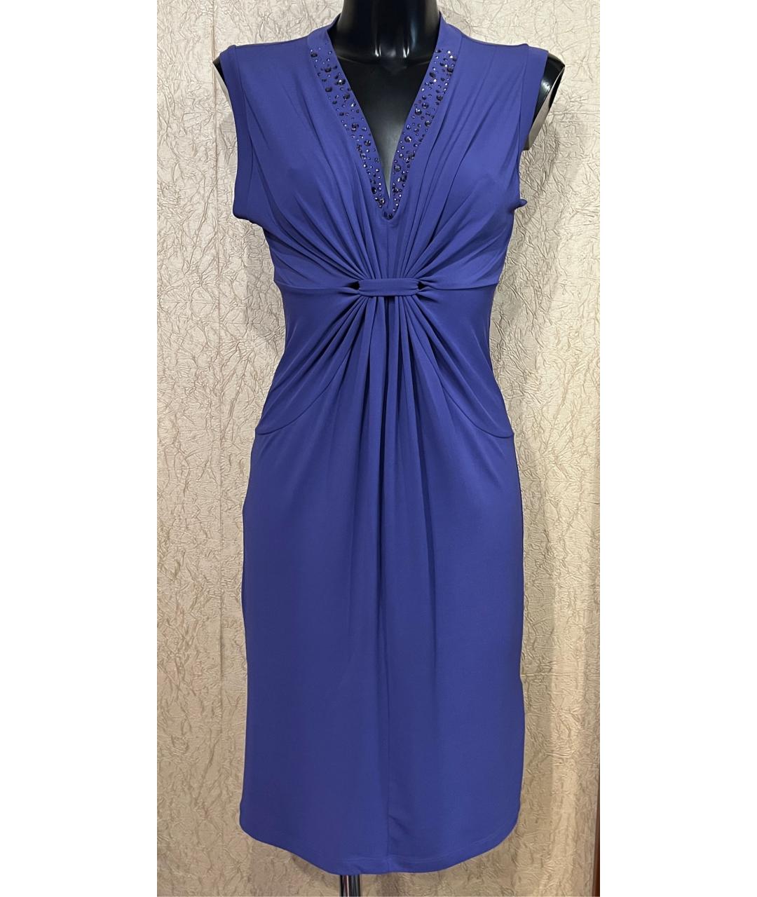 BLUMARINE Фиолетовое вискозное платье, фото 4