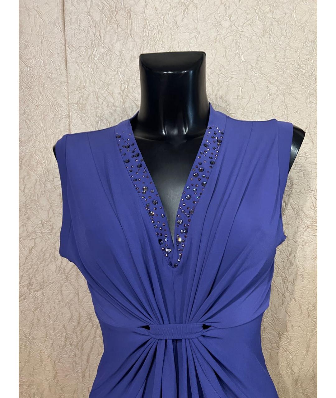 BLUMARINE Фиолетовое вискозное платье, фото 5
