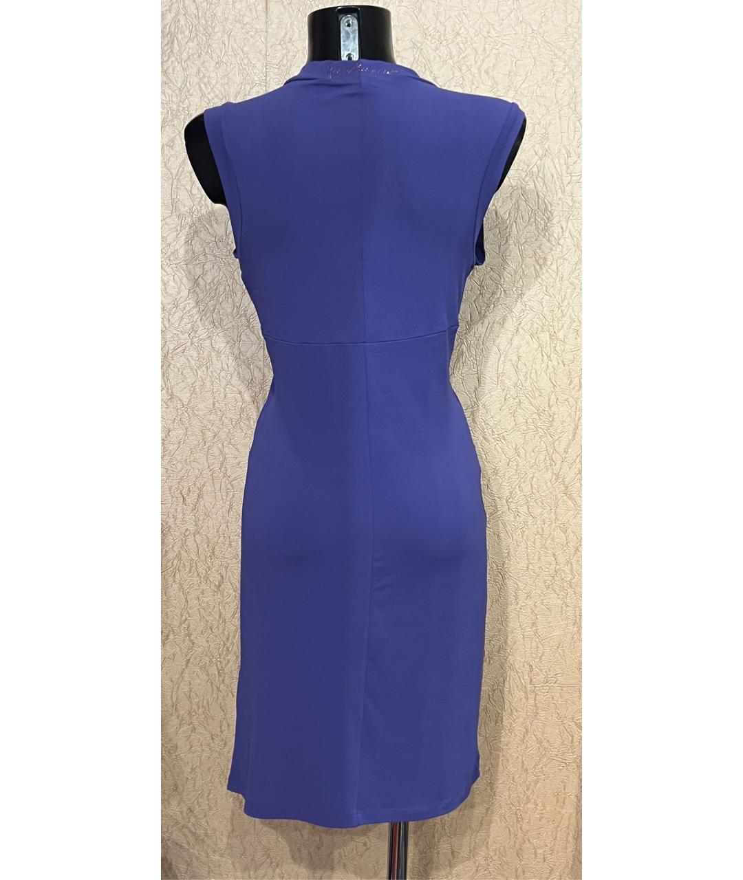 BLUMARINE Фиолетовое вискозное платье, фото 3