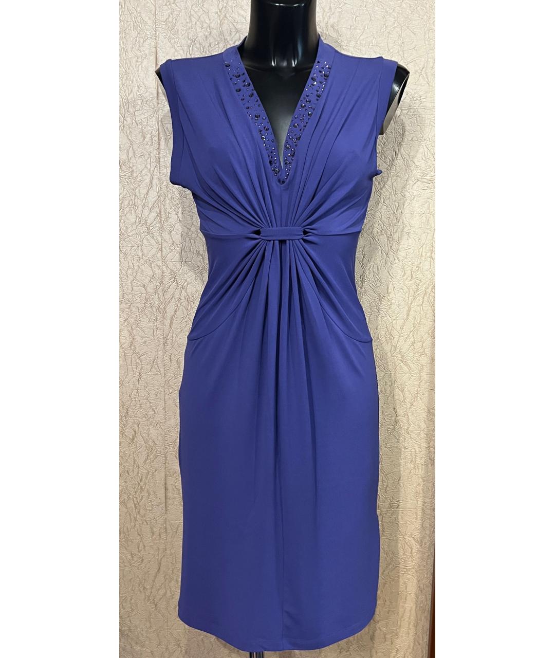 BLUMARINE Фиолетовое вискозное платье, фото 8