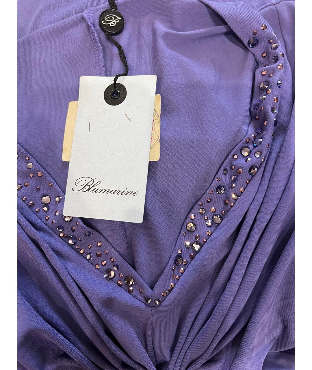 BLUMARINE Фиолетовое вискозное платье, фото 6