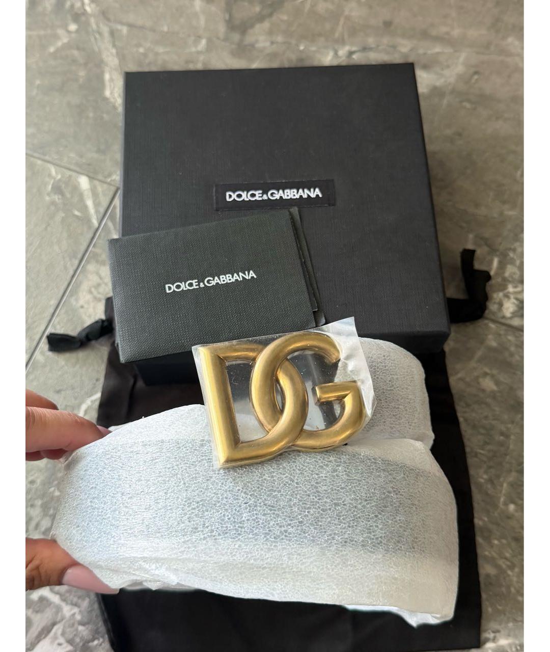 DOLCE&GABBANA Черный кожаный ремень, фото 4