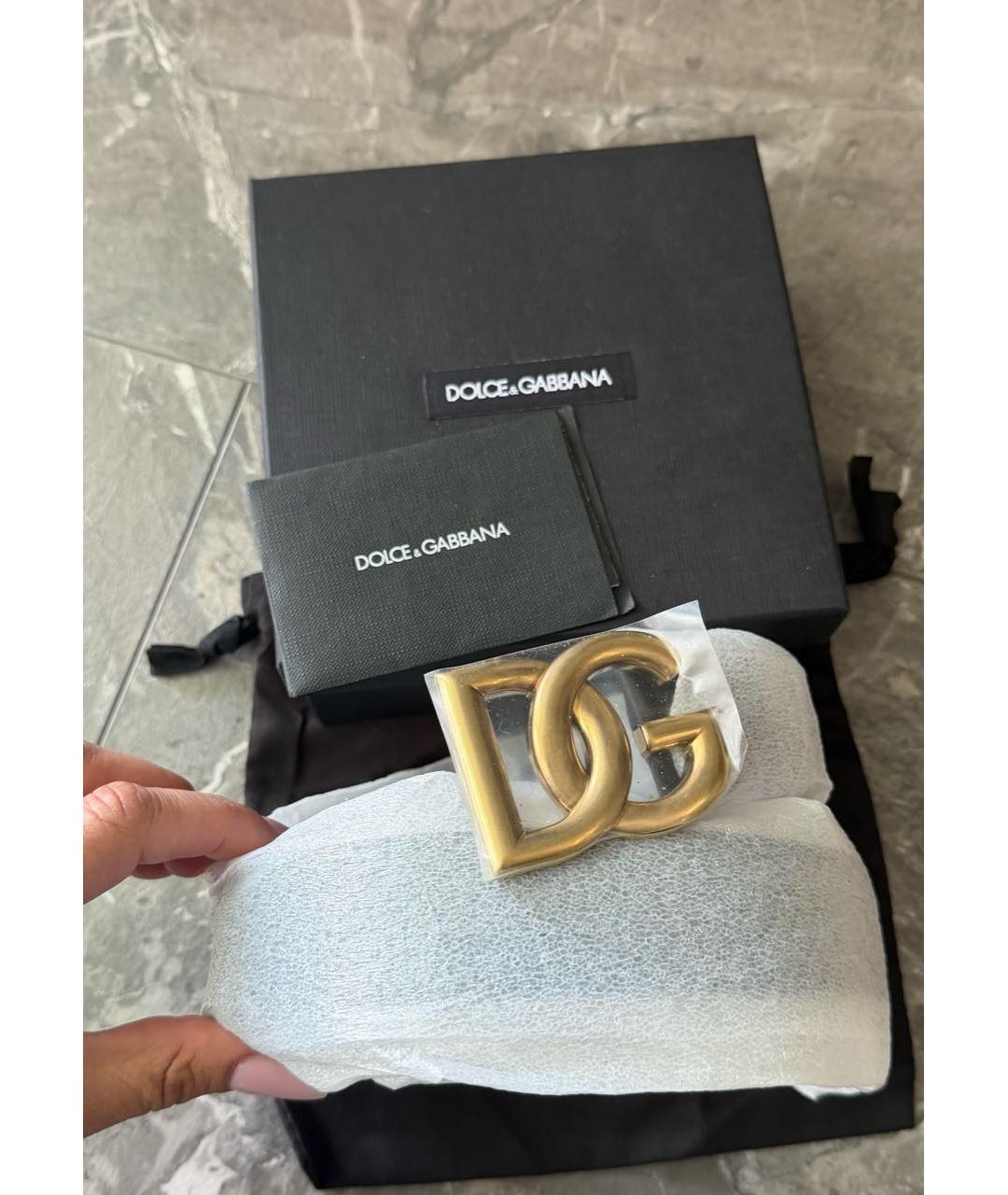 DOLCE&GABBANA Черный кожаный ремень, фото 3