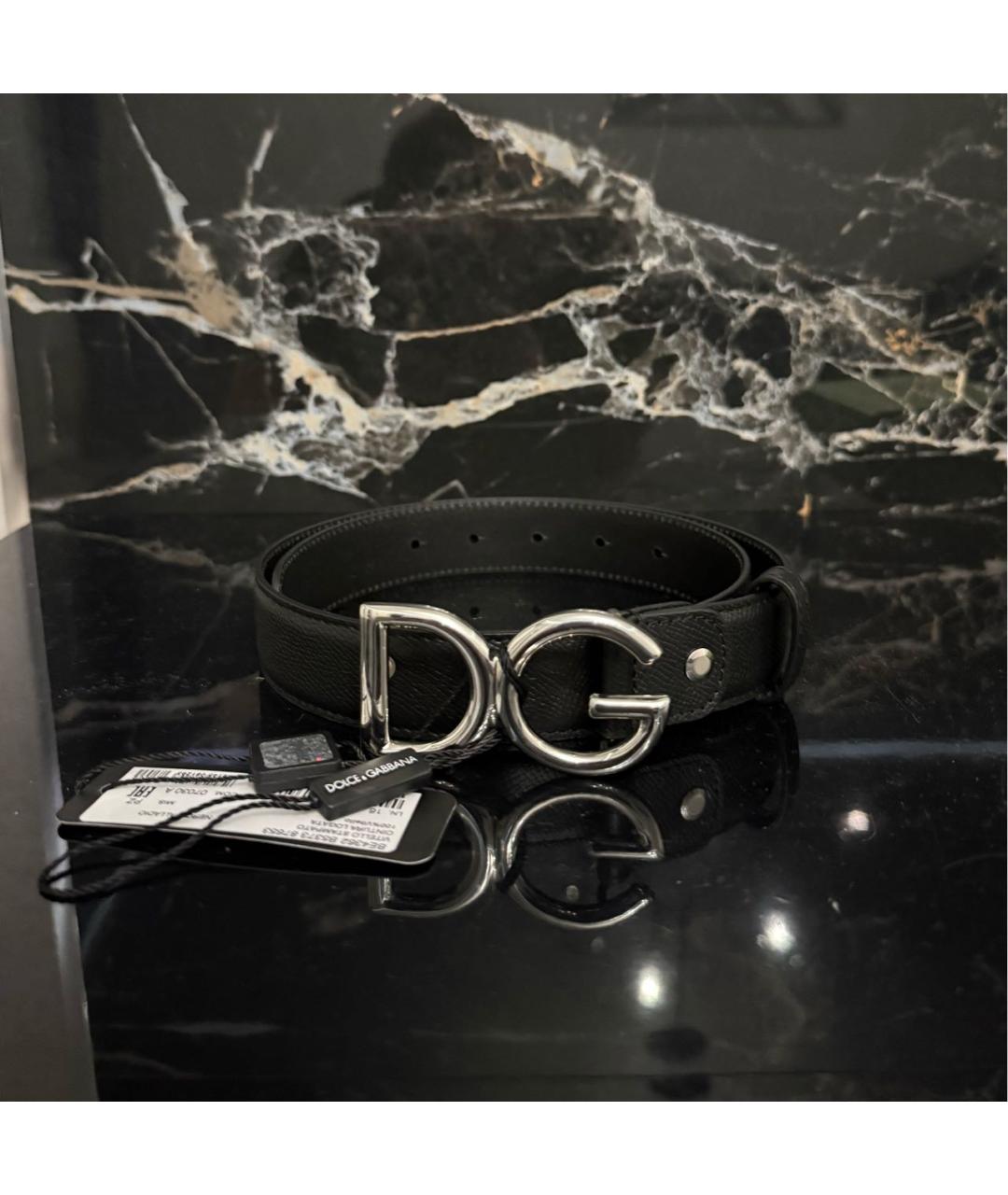 DOLCE&GABBANA Черный кожаный ремень, фото 7