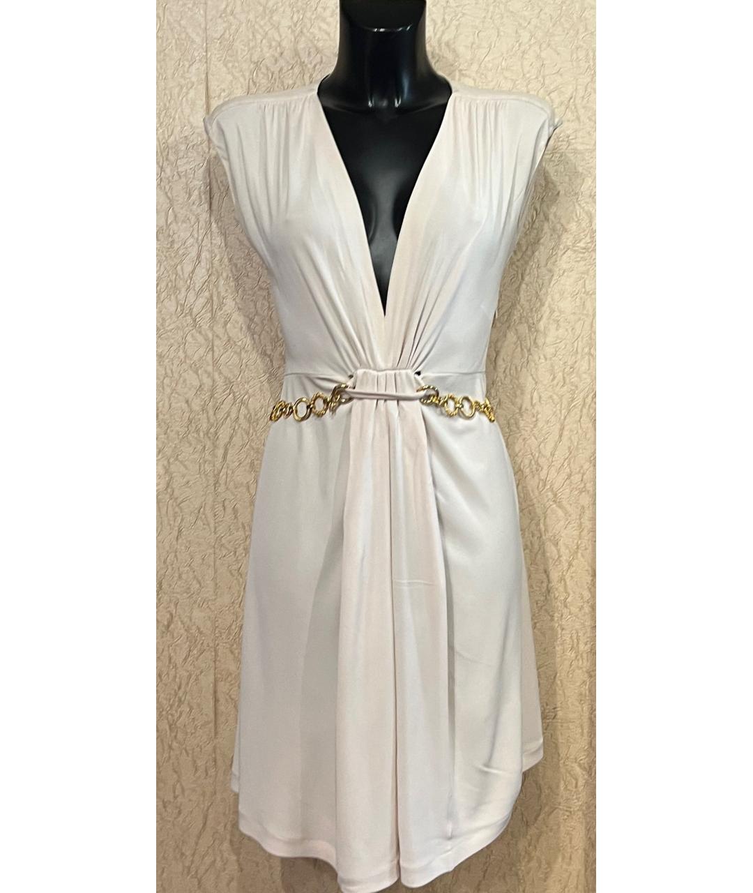 BLUMARINE Бежевое вискозное платье, фото 6