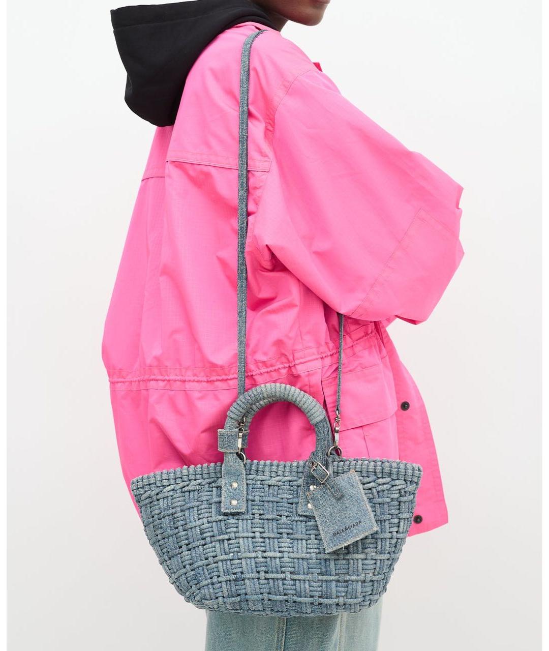 BALENCIAGA Голубая деним сумка тоут, фото 6