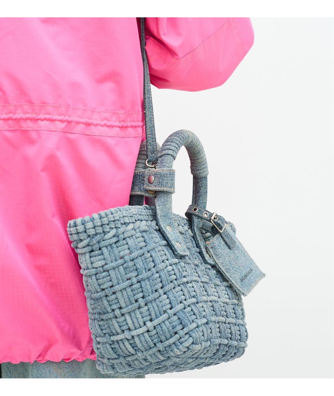 BALENCIAGA Голубая деним сумка тоут, фото 4
