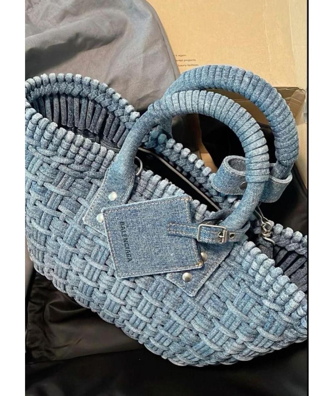 BALENCIAGA Голубая деним сумка тоут, фото 2