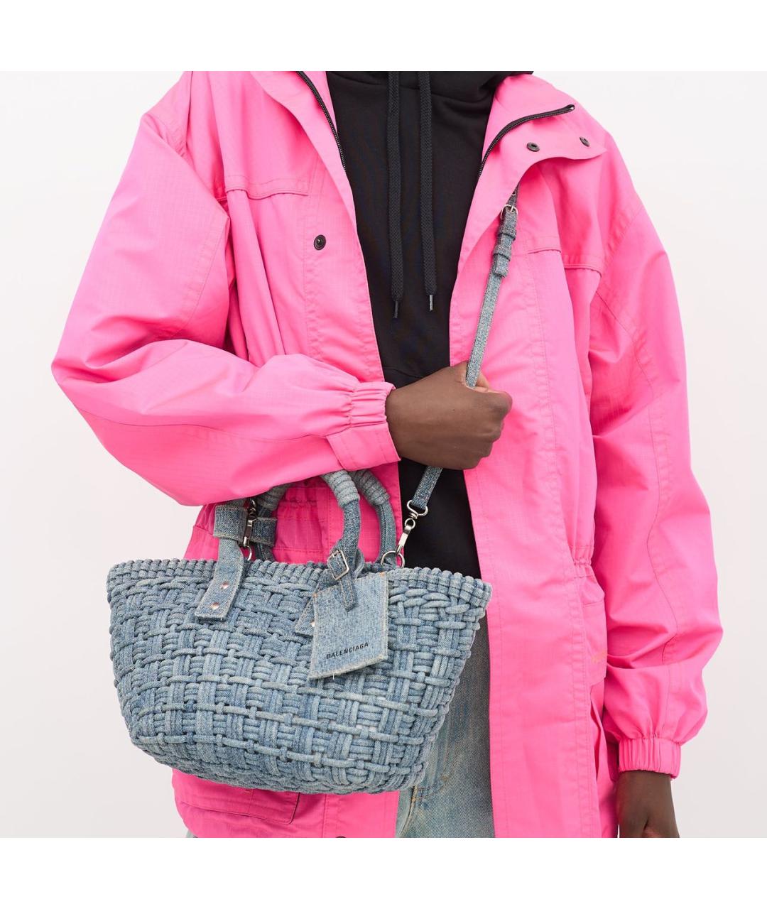 BALENCIAGA Голубая деним сумка тоут, фото 3