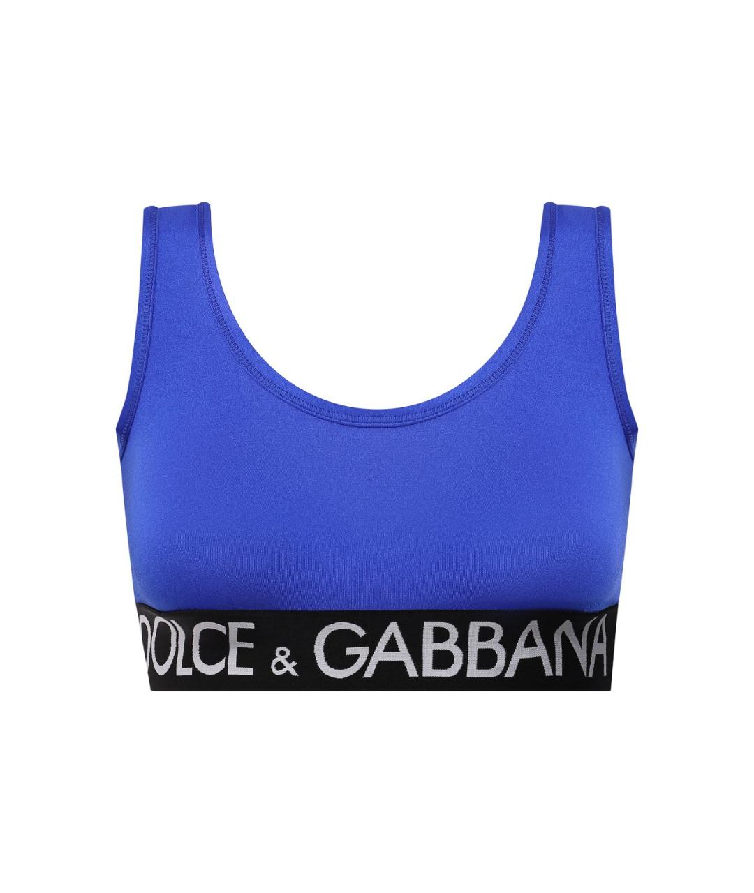DOLCE&GABBANA Синяя полиамидовая майка, фото 1