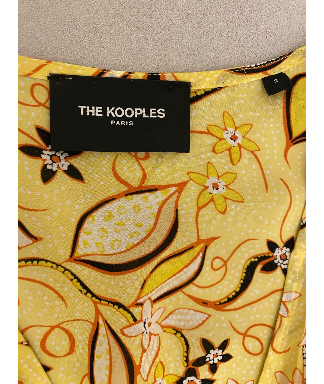 THE KOOPLES Желтое вискозное коктейльное платье, фото 3