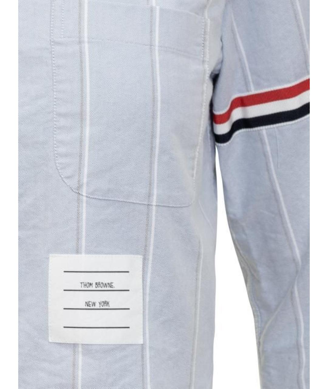 THOM BROWNE Голубая хлопковая рубашка, фото 7