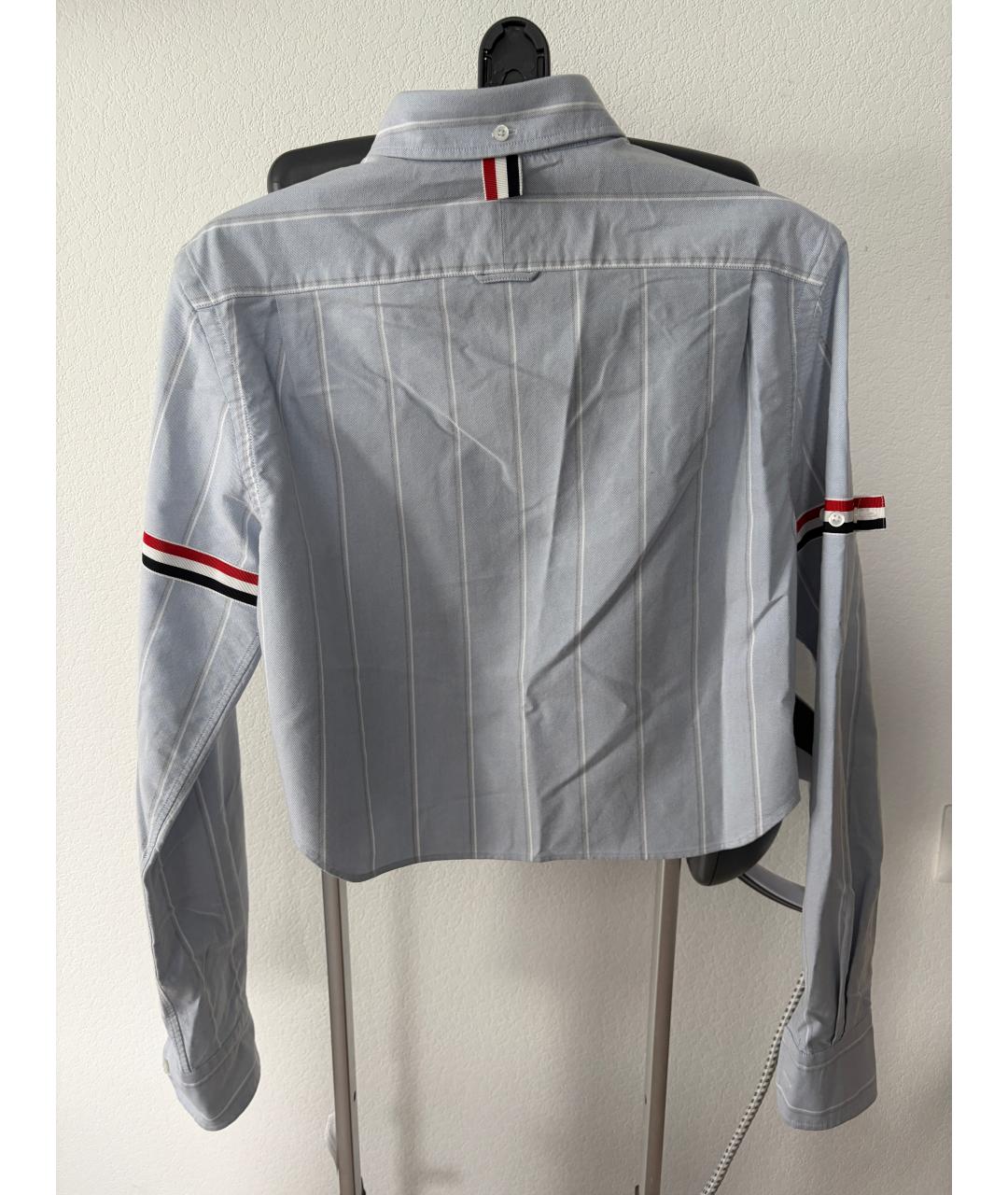 THOM BROWNE Голубая хлопковая рубашка, фото 3
