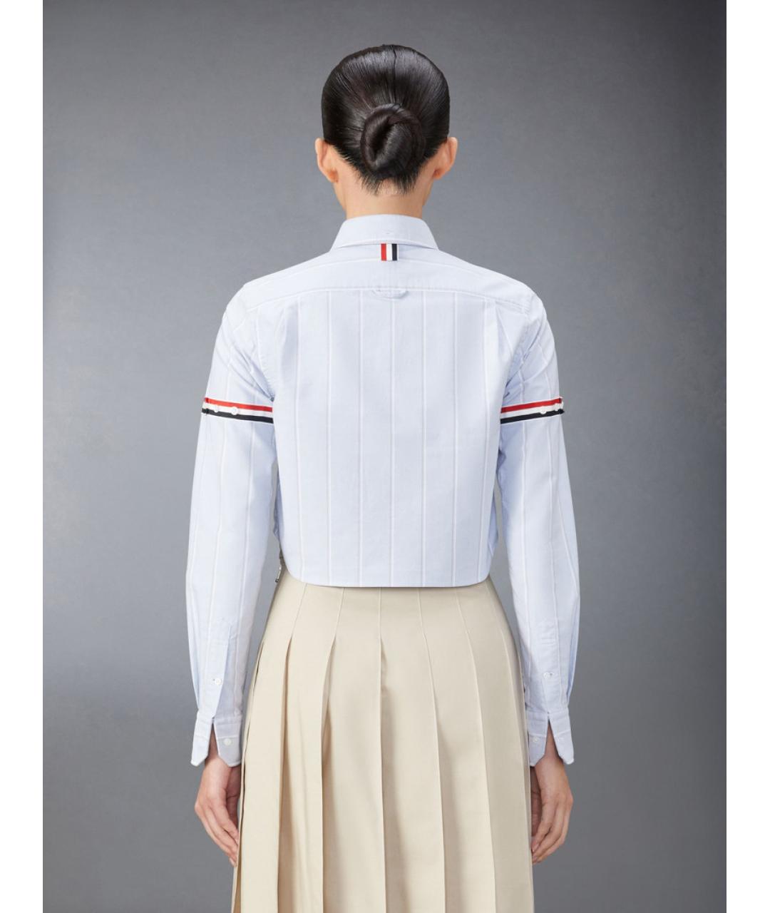 THOM BROWNE Голубая хлопковая рубашка, фото 6